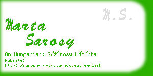 marta sarosy business card